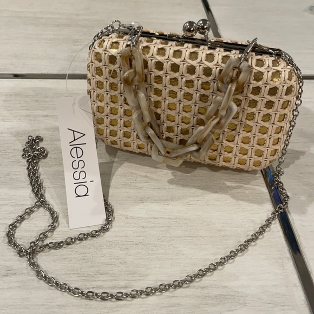 NWT Alessia Natural Convertible Clutch Purse